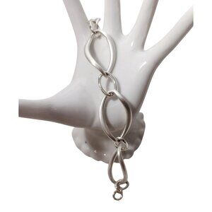 Etienne Aigner Brushed Silver Tone Chain Link Bracelet 8.5" Marked READ